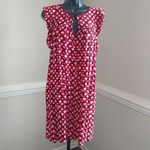 Women's Ann Taylor Loft Print Mini Dress Size M Red